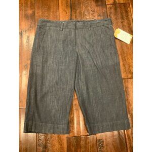 Theory Chambray Blue Lightweight Bermuda Shorts, Size 0